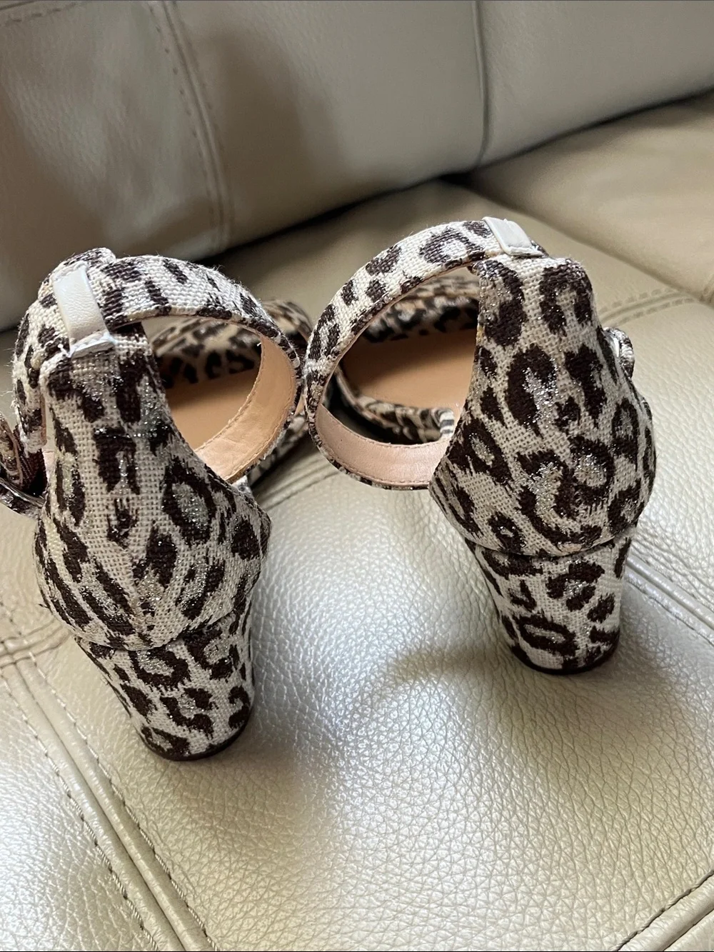 J. Crew Laila Wedge Sandals Leopard-Print Ankle-Strap Sandals Size 7